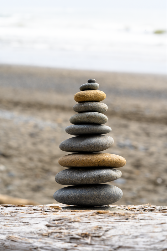 Museum-Quality Matte Paper Poster- "Rock Cairns", Ruby Beach, Olympic National Park, Washington, USA 30x45 cm / 12x18″