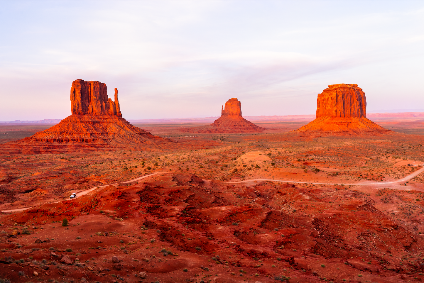 Museum-Quality Matte Paper Poster- "The Mittens and Merrick Butte", Monument Valley Tribal Park, Arizona, USA 30x45 cm / 12x18″