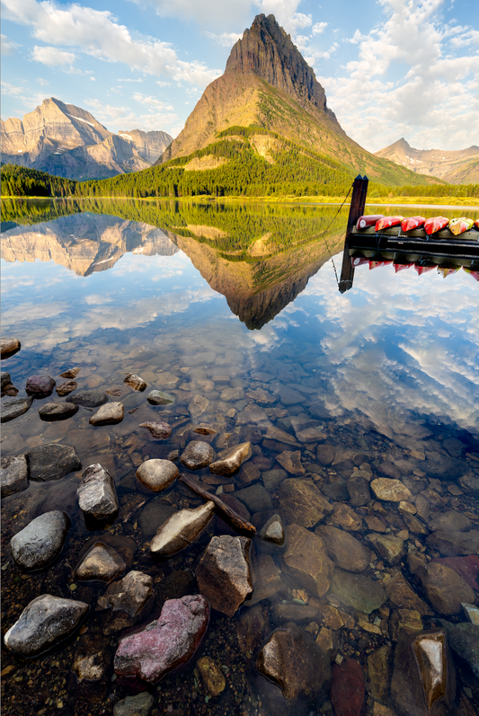 Museum-Quality Matte Paper Poster- "Swiftcurrent Lake", Many Glacier Area, Glacier National Park, Montana, USA 30x45 cm / 12x18″