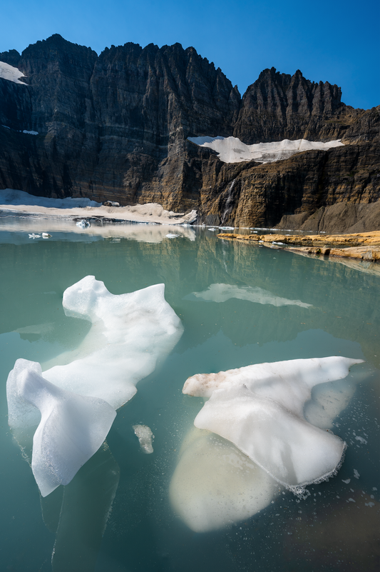 Museum-Quality Matte Paper Poster- "Twin Icebergs", Grinnell Glacier, Glacier National Park, Montana, USA 30x45 cm / 12x18″