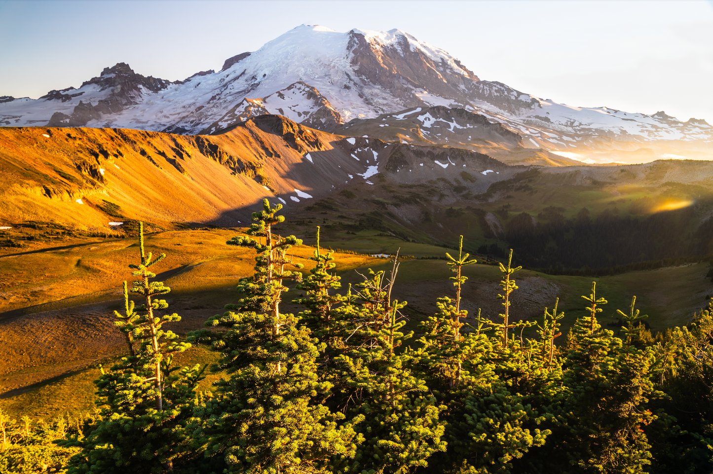 Museum-Quality Matte Paper Poster- "Rainier Glow", Mt. Rainier National Park, Washington, USA 30x45 cm / 12x18″