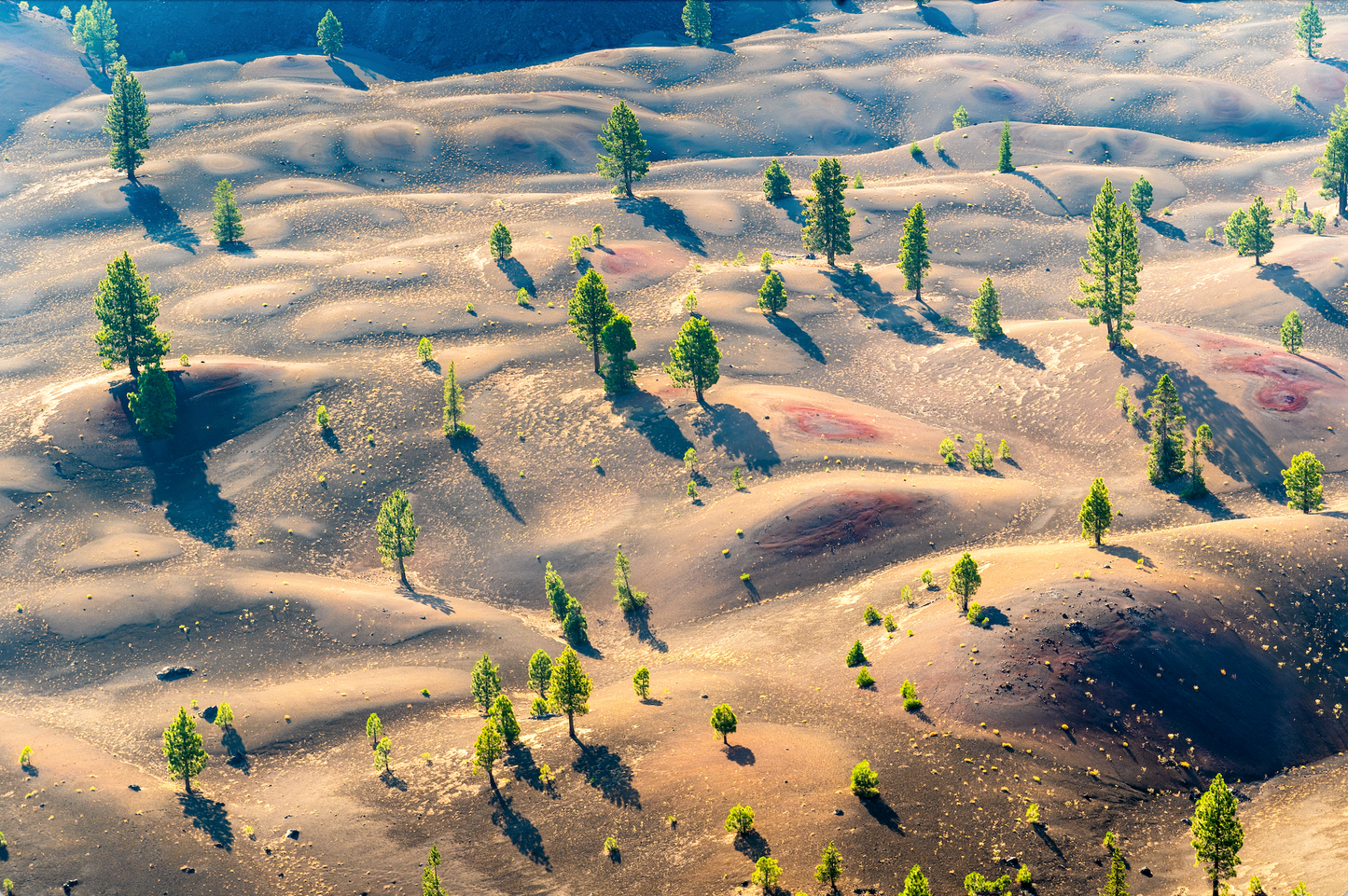 Museum-Quality Matte Paper Poster- "The Painted Dunes and Fantastic Lava Beds", Lassen Volcanic National Park, California, USA 30x45 cm / 12x18″